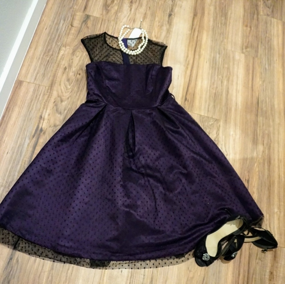 Lindy Bop "Aleena" Purple and black dress